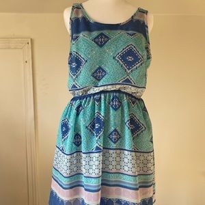 Blue patterned dress